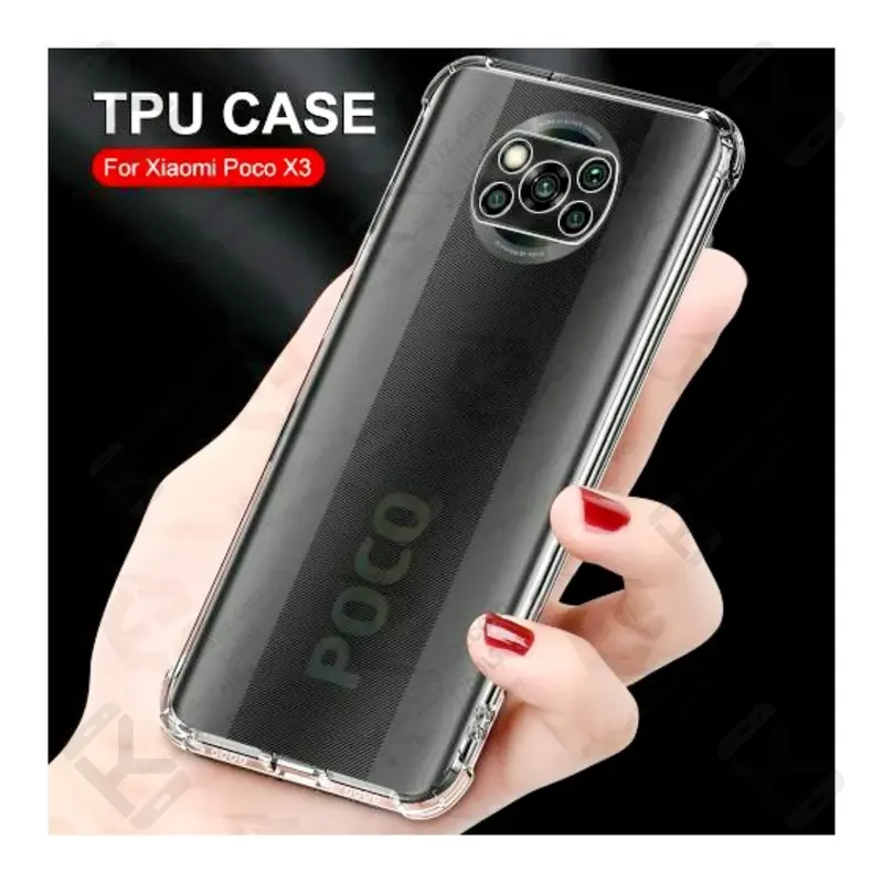 قاب ژله ای شفاف کپسول دار و محافظ لنزدار Xiaomi Poco X3
