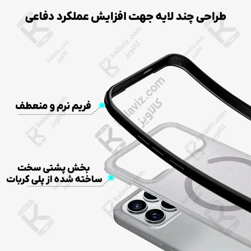 قاب مگنتی دودی نیلکین Super Frosted Shield Pro MagSafe Clear Case شیائومی ردمی K90 پرو مکس