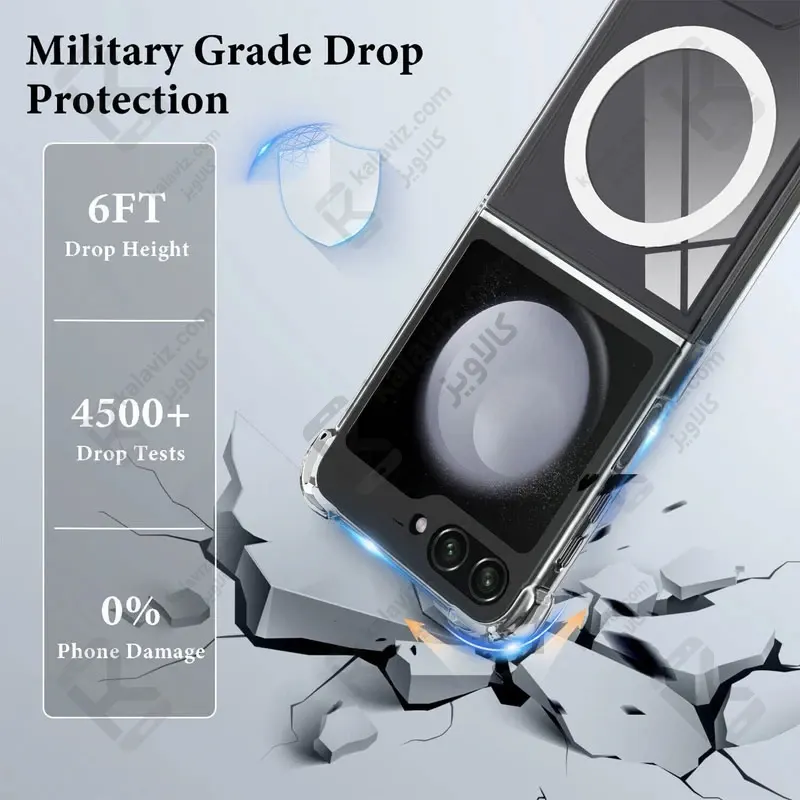 کاور پشت کریستالی مگ سیف دار Samsung Galaxy Z Flip 6