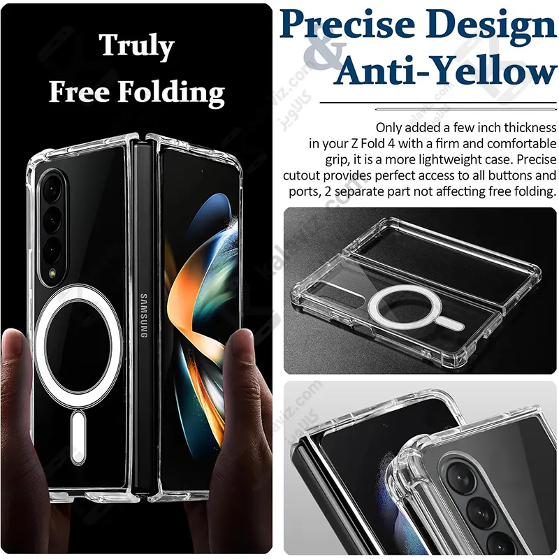 کاور پشت کریستالی مگ سیف دار Samsung Galaxy Z Fold 4
