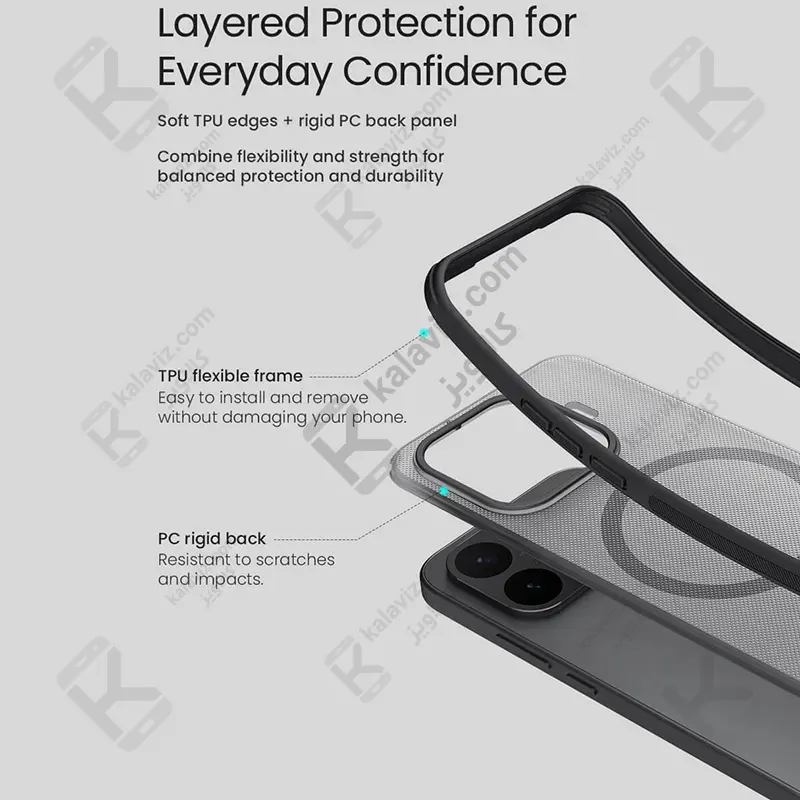 قاب مگنتی دودی نیلکین Super Frosted Shield Pro MagSafe Clear Case شیائومی 17T